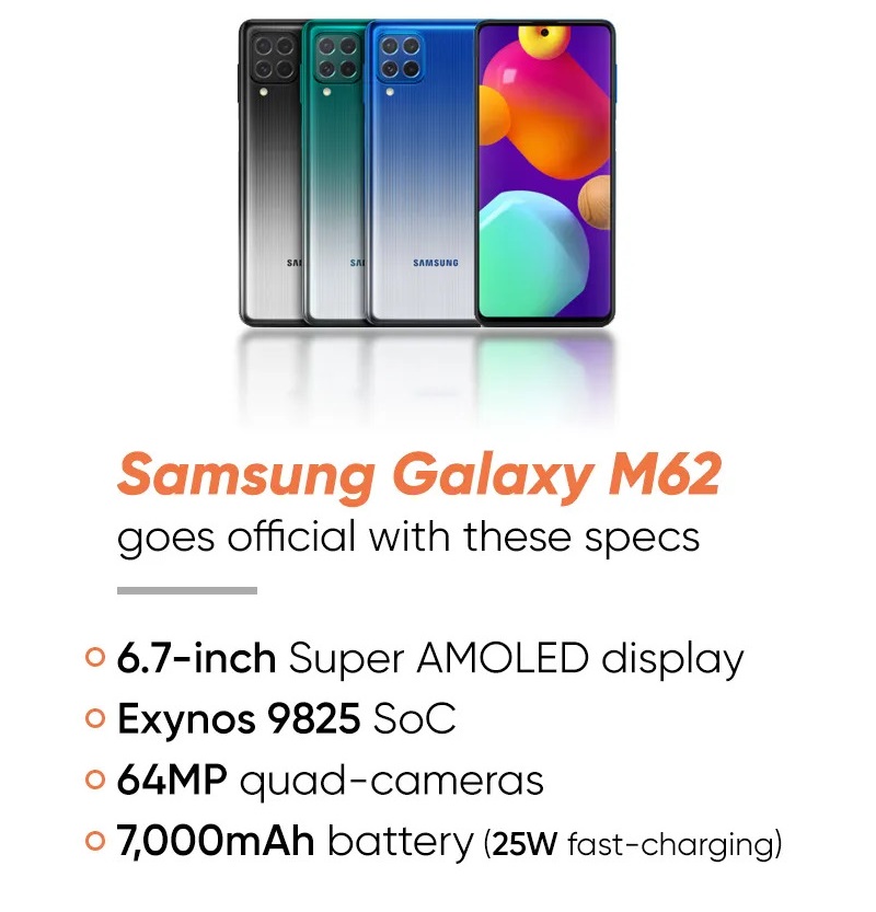 Samsung Galaxy M62 Specs